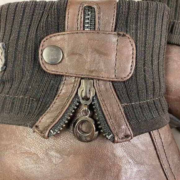 Patrizia by Spring Step‎ Brown Zip Heeled Ankle Bootie Size EU 39 US 8.5 - Picture 6 of 13